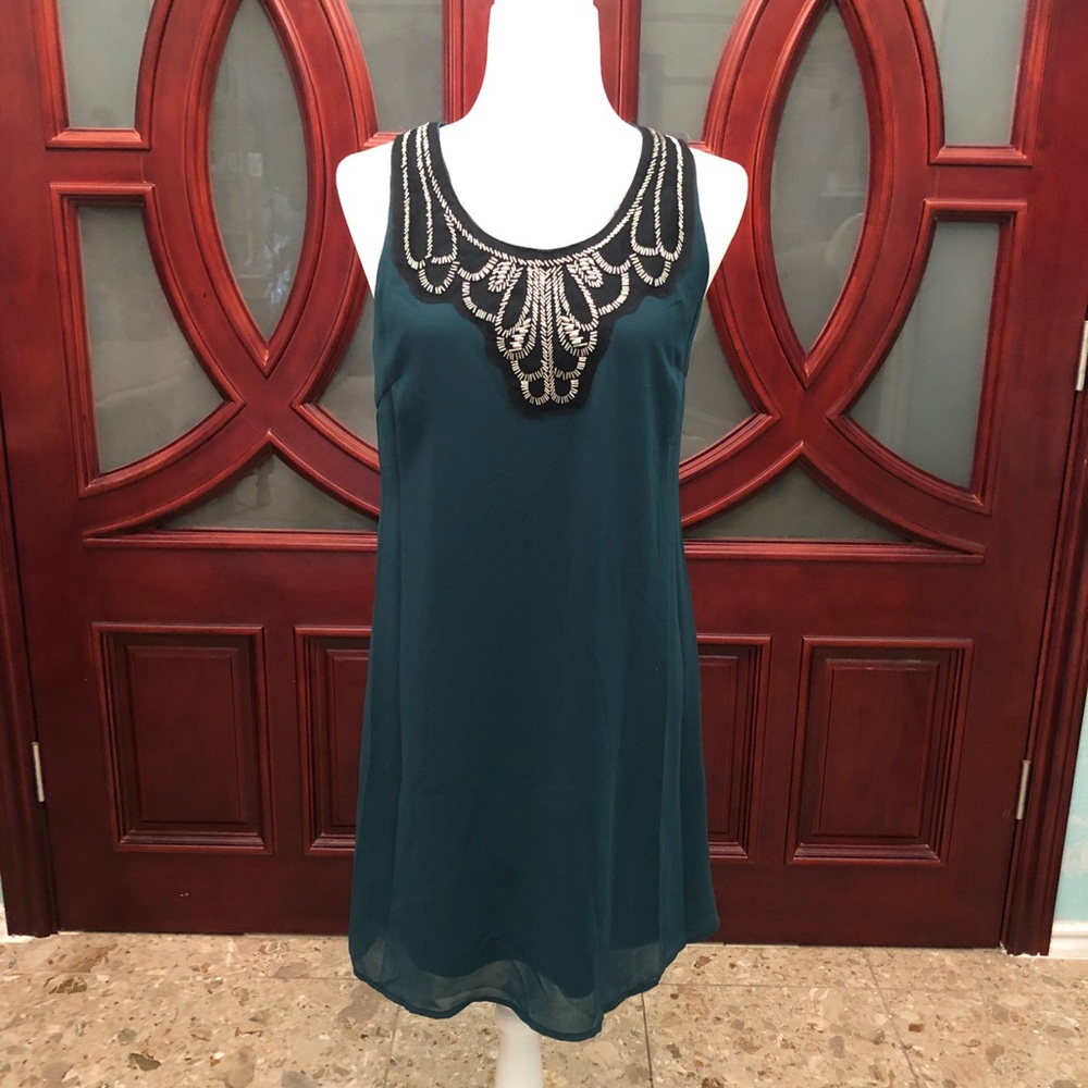 Ya Los Angeles Teal/Silver formal dress